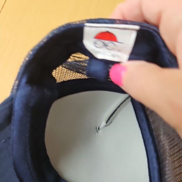 Don't Trip Trucker Hat Cap By Dozo Navy & Neon Green Snap Back - Picture 3 of 5